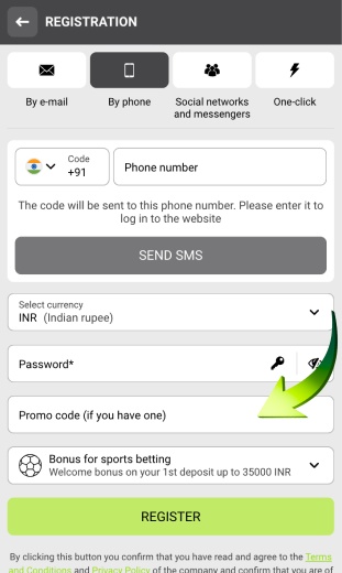 app enter promo code