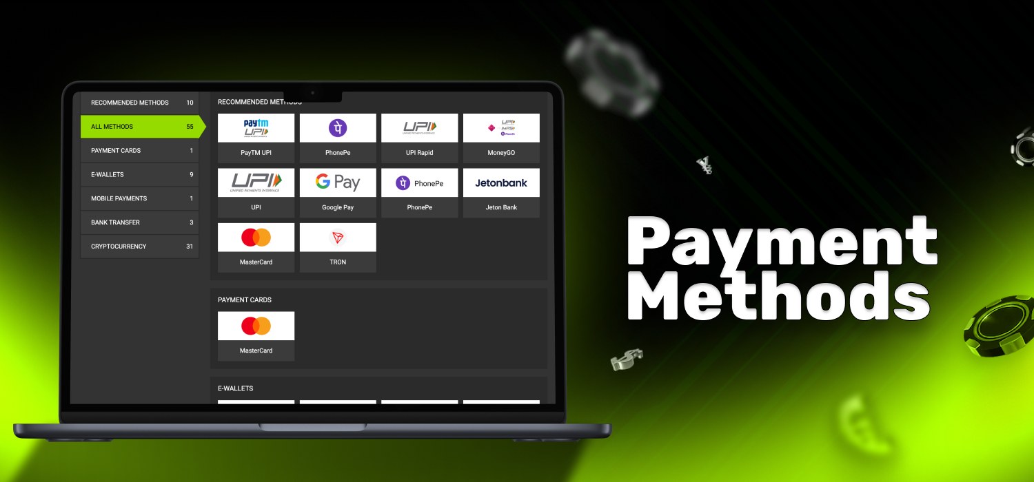 available payment methods in WinWIn India